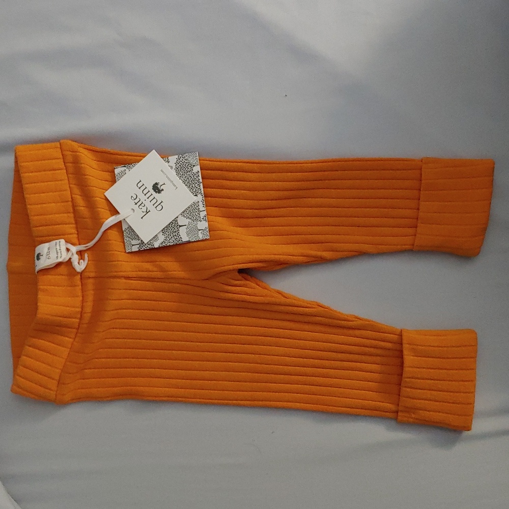 BNWT Kate Quinn 6-12 mo Vibrant Orange Ribbed Legging